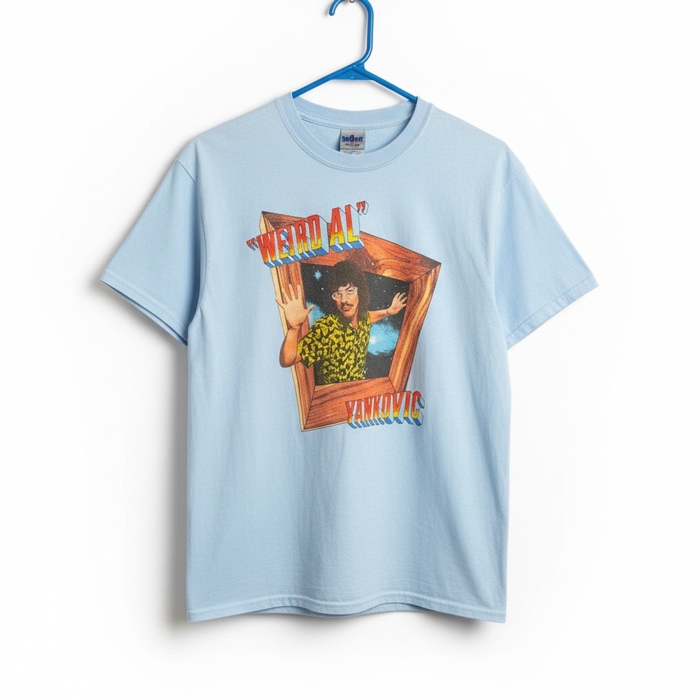 Weird Al Yankovic Shirt Light Blue Graphic T Shirt Medium Parody